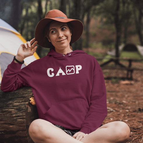 This cozy and comfortable Camping hoodie is the ultimate must-have for anyone who loves the great outdoors.